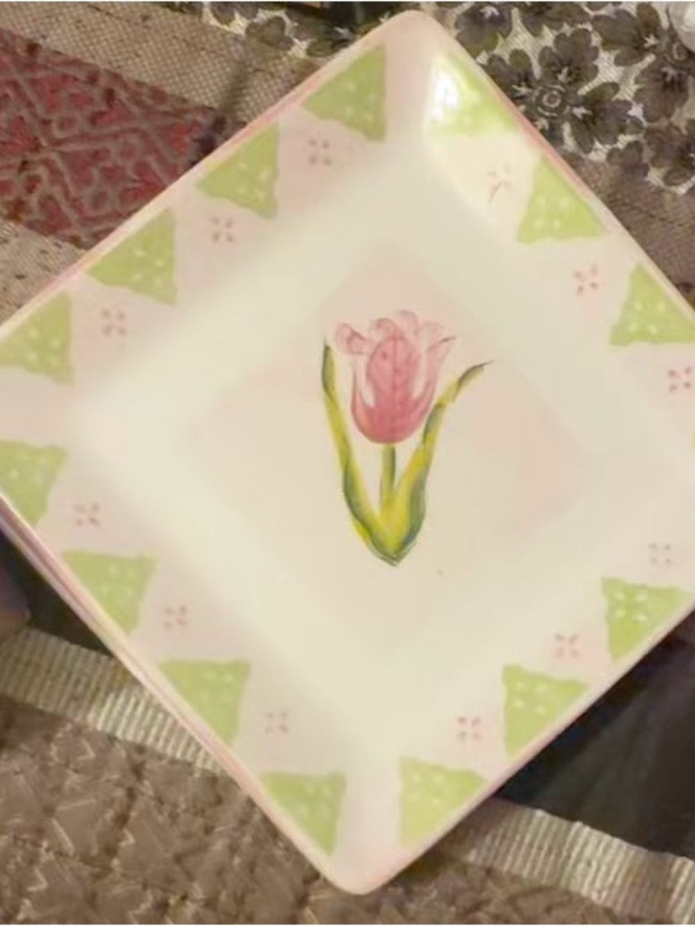 Vintage FTD Porcelain Floral Plates set of 4